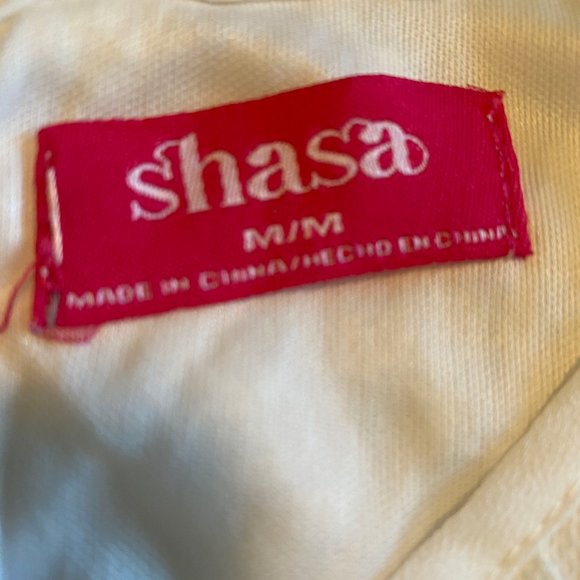 Shasa Women's White Lace Peplum Tank top Blouse sz M - Picture 6 of 10